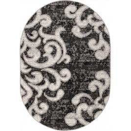 Covor cappuccino ramuri, negru   gri   alb, oval
