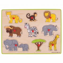Puzzle din lemn incastru - safari