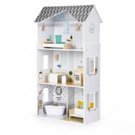 Casuta de papusi grace din lemn cu mobilier ecotoys
