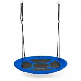 Leagan pentru copii rotund, tip cuib de barza, suspendat, 100 cm, ecotoys mir6001 - albastru