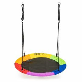 Leagan pentru copii rotund tip cuib de barza suspendat 100 cm ecotoys mir6001- multicolor