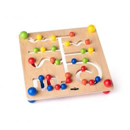 Joc educativ din lemn - labirint cu bile