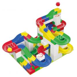 Jucarie de construit pentru copii marble run hubelino 123 piese