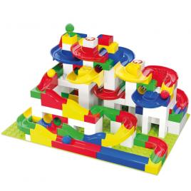 Jucarie de construit pentru copii marble run hubelino 213 piese