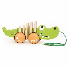 Jucarie din lemn - crocodil de tras