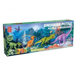 Puzzle pentru copii fluorescent cu dinozauri (200 piese, 1.5m)