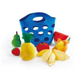 Set de joaca - cos cu fructe din material textil 8 piese