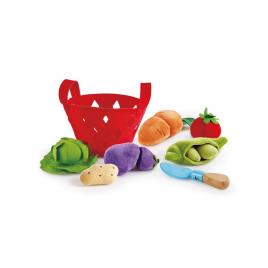 Set de joaca - cos cu legume din material textil 8 piese