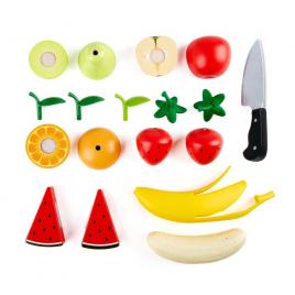 Set de joaca din lemn - fructe sanatoase de taiat 9 piese