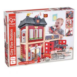 Set de joaca din lemn - statie de pompieri
