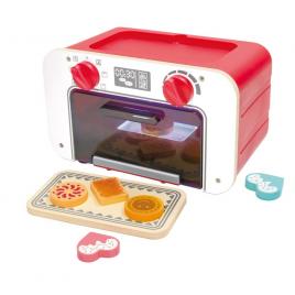 Cuptor de jucarie din lemn pentru copii cu accesorii, sunete si lumini hape