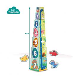 Jucarie de stivuit - turn cu figurine de dinozauri