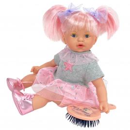 Papusa nines d'onil alex star cu parul roz si miros de vanilie 40 cm