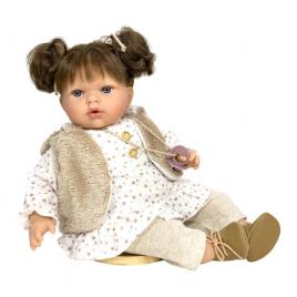 Papusa nines d'onil tita muselin cu sunete, parul saten si miros de vanilie 45 cm