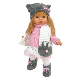 Papusa nines d'onil tita cu parul blond, haine de iarna si miros de vanilie 45 cm