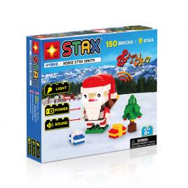 Set constructie stax 150 piese - mos craciun cu sunete si lumini