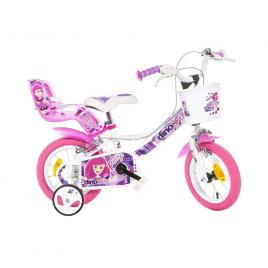 Bicicleta copii dino bikes 12 inch fairy alb