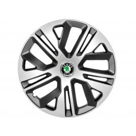 Set 4 capace roti 14`` raven gri-negru, compatibile cu skoda