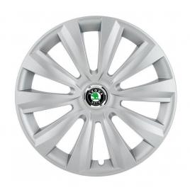 Set 4 capace roti, potrivite jantelor de r16, pentru skoda, model delta cromat