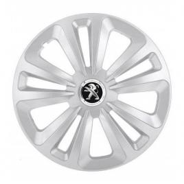 Set 4 capace roti terra gri r16, pentru peugeot