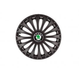 Set 4 capace roti dino negru r16 pentru gama auto skoda