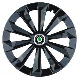 Set 4 capace roti fame negru r16 pentru gama auto skoda