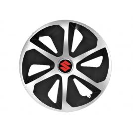 Set 4 capace roti roco gri-negru r15 pentru gama auto suzuki
