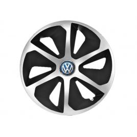 Set 4 capace roti roco gri-negru r15 pentru gama auto vw