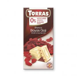 Ciocolata alba cu fructe goji 75gr