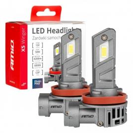 Set becuri auto seria x5 winger h8 h9 h11 6000k canbus amio-03947
