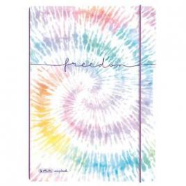 Caiet my.book flex a4, 2x40 file, dictando+patratele, motiv new batik fearless