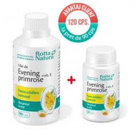 Pachet evening primrose + vit.e *90cps + 30cps rotta natura