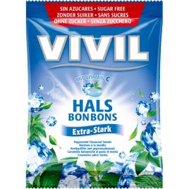 Vivil bomboane menta cu vit.c fara zahar 60gr (extra stark)