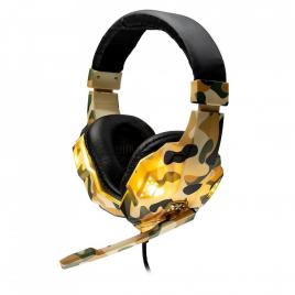 Casti cu micr. spacer gaming, camo, fir
