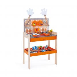 Jucarie din lemn - banc de lucru deluxe (79 piese)