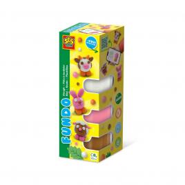 Plastilina colorata vegana fundo - animale de la ferma (3 x 90 gr - 1 x 40 gr)