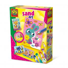 Set creativ - arta cu nisip colorat - animale din padure