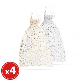 Sacoşă, pt. cadouri - textil organza - 23 x 16 cm, 4 buc. / pachet