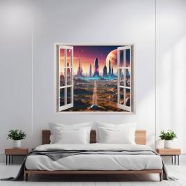 Folie imprimata color pentru decor perete locuinta, dimensiune 125 x 110cm,
