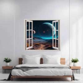 Folie imprimata color pentru decor perete locuinta, dimensiune 125 x 110cm,