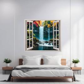 Folie imprimata color pentru decor perete locuinta, dimensiune 125 x 110cm,