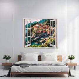 Folie imprimata color pentru decor perete locuinta, dimensiune 125 x 110cm,