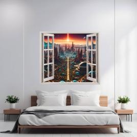 Folie imprimata color pentru decor perete locuinta, dimensiune 125 x 110cm,