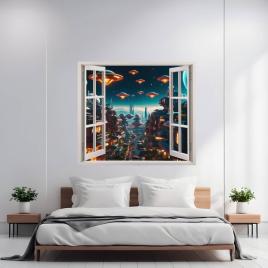 Folie imprimata color pentru decor perete locuinta, dimensiune 125 x 110cm,