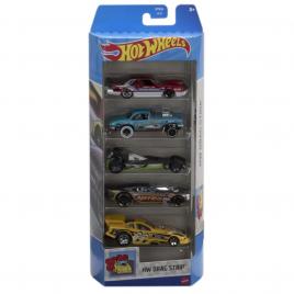 Set 5 masini hot wheels cu design hw drag strip