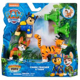 Patrula catelusilor jungle pups set 3 figurine chase tracker si tigrul
