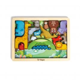 Puzzle din lemn - regatul animalelor