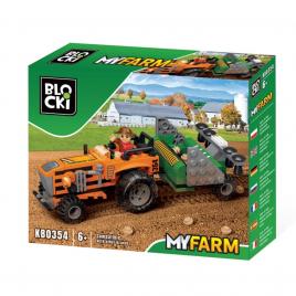 Blocki my farm, tractor cu semanatoare, 143 piese