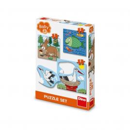 Puzzle 3 in 1, unde locuiesc animalele - dino toys