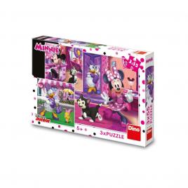 Puzzle minnie, 3x55 piese - dino toys